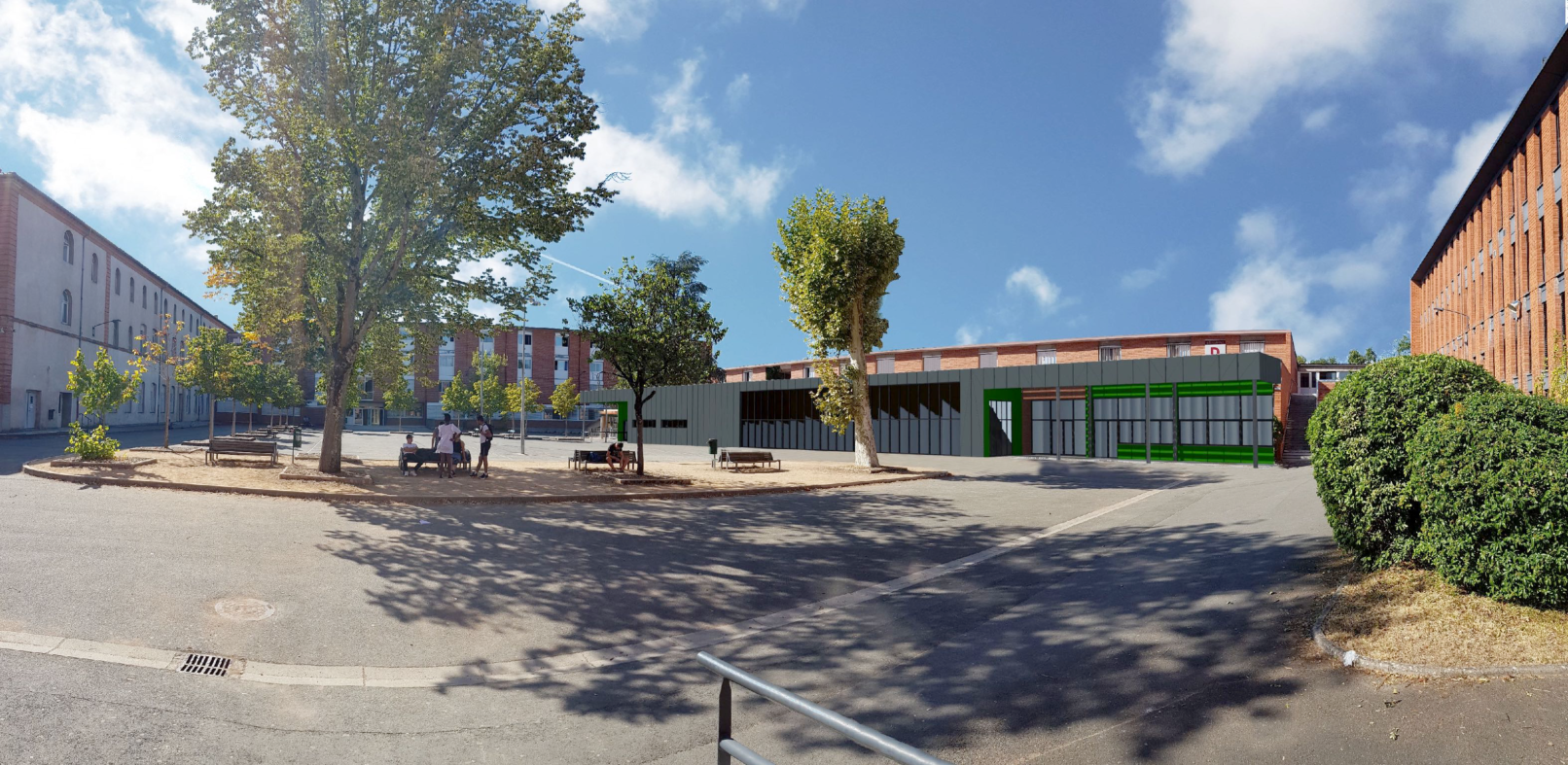 Illustration 02 B19 cour et B27 Lycée Rascol Albi Mission OPC